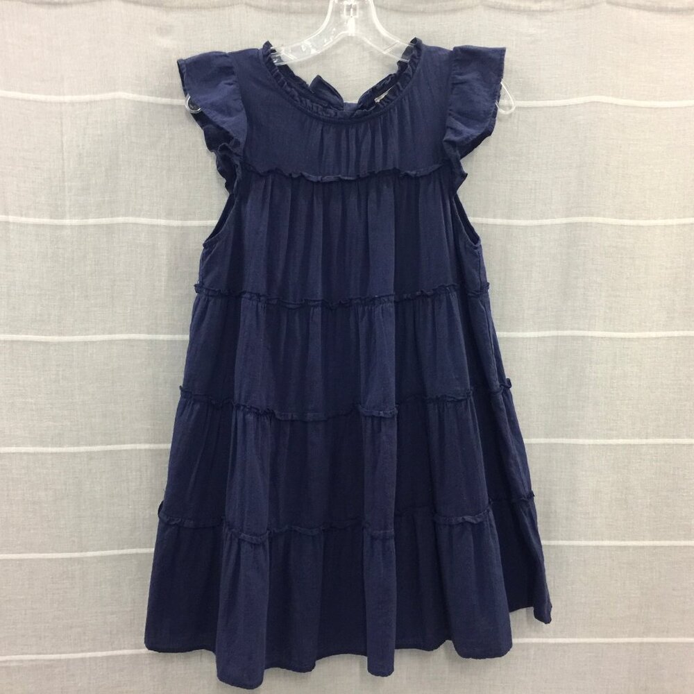 Altar’d State Navy Short Sleeve Ruffle Dress Size Medium